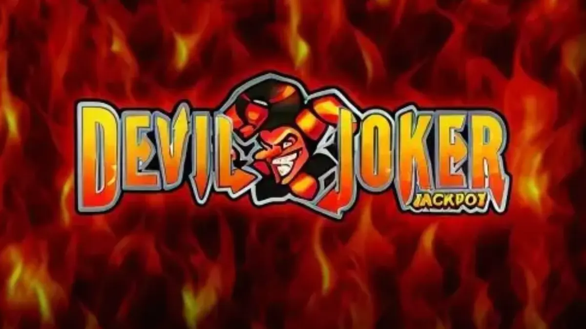 Devil Joker Jackpot slot machine interface na may mga nagniningning na simbolo at retro na disenyo.